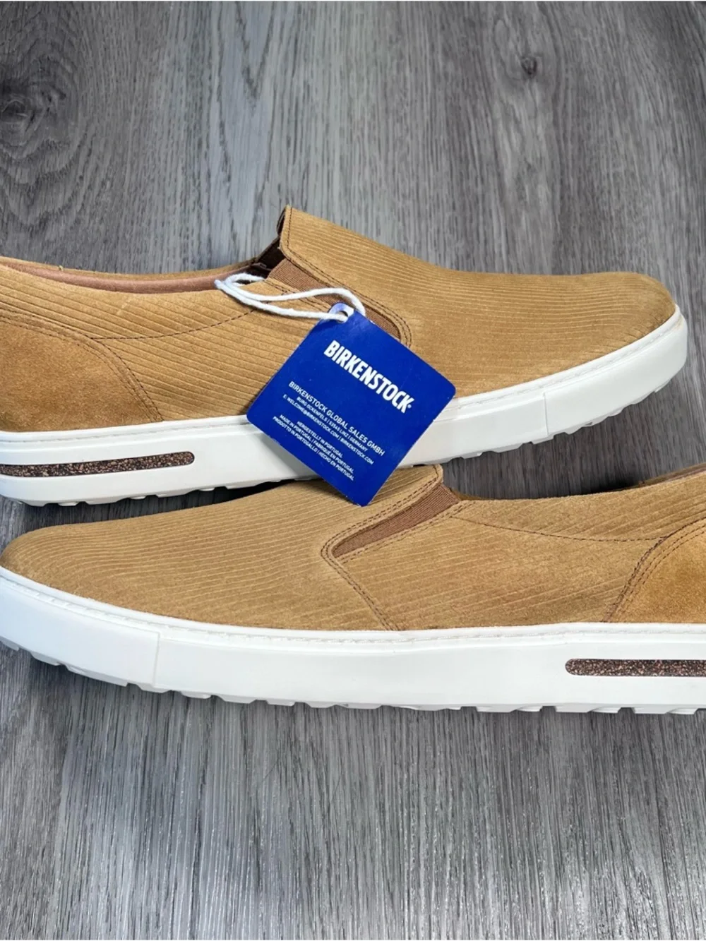 Birkenstock Oswego Mens Canvas Suede Shoes Size 13 /46 EU Regular Fit Cork Brown